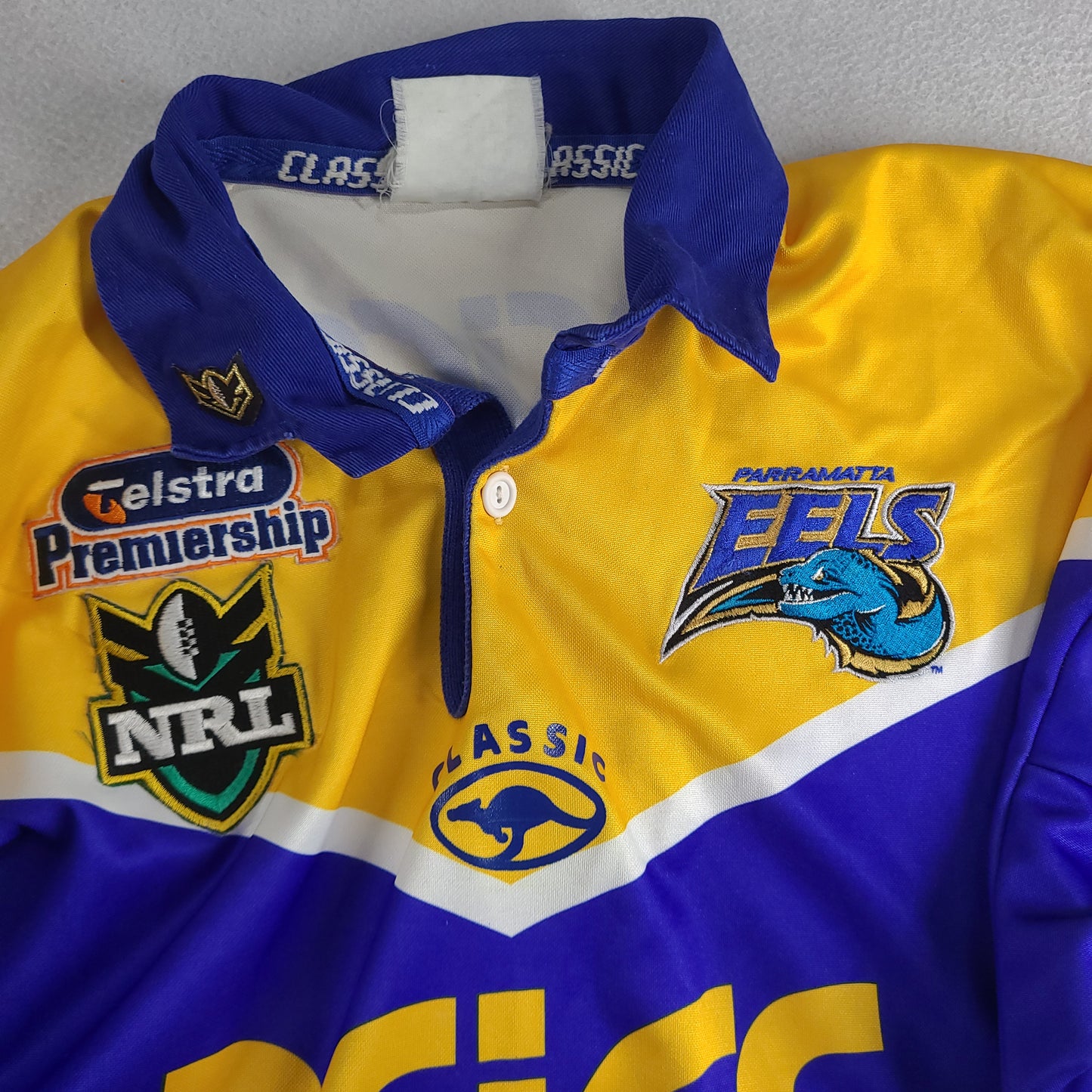 Vintage Parramatta Eels Rugby League Jersey 2001 Y2K Size L ASICS NRL