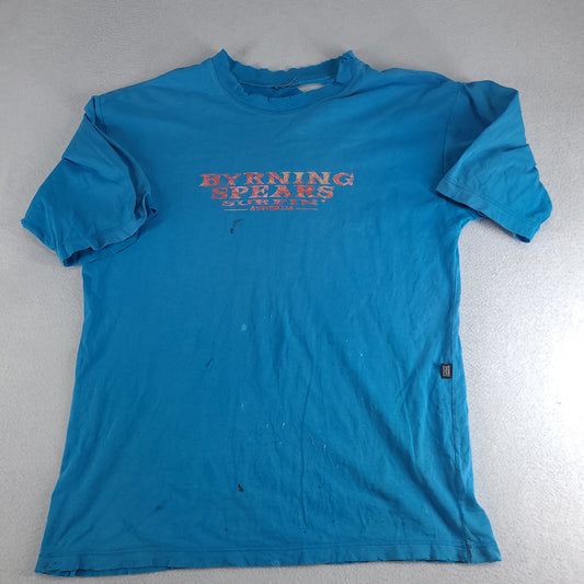Vintage Byrning Spears Shirt Thrashed XL Adult Casual Distressed Blue Tee Surf