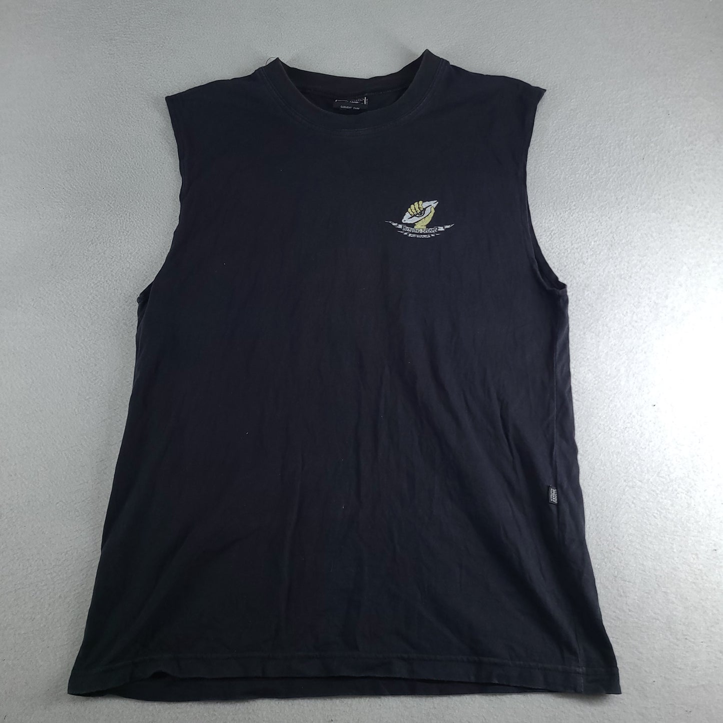 Vintage Byrning Spears Tank Shirt Black Top Sleeveless Sz M Adult Muscle Casual Surf Beach Made in Australia