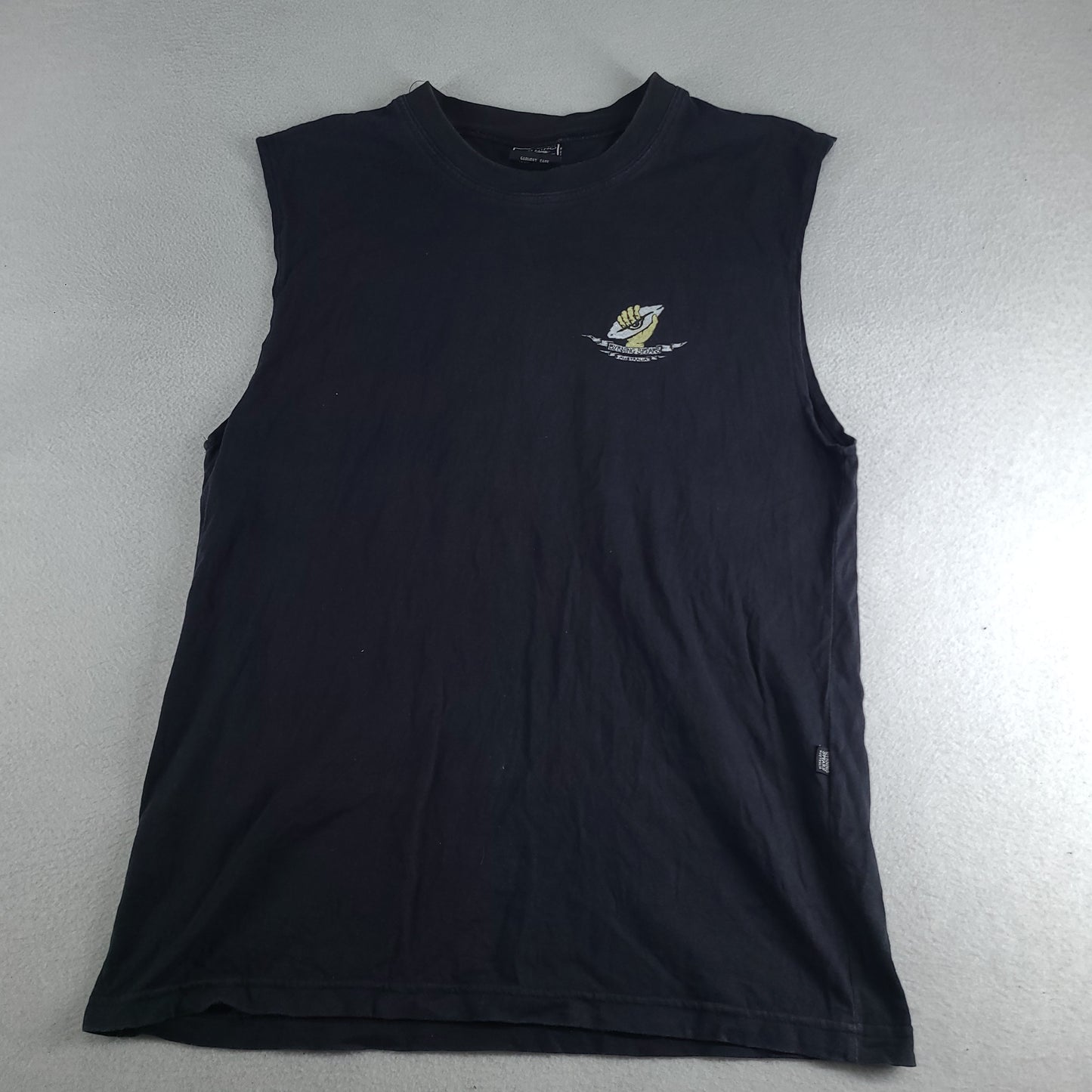 Vintage Byrning Spears Tank Shirt Black Top Sleeveless Sz M Adult Muscle Casual Surf Beach Made in Australia