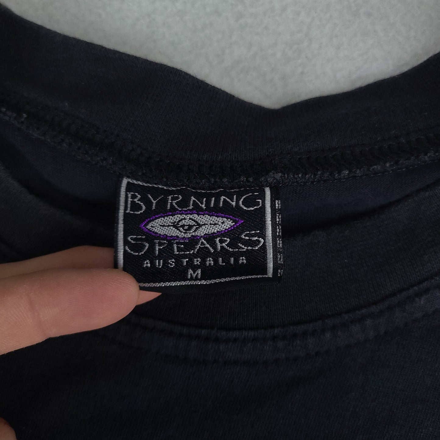 Vintage Byrning Spears Tank Shirt Black Top Sleeveless Sz M Adult Muscle Casual Surf Beach Made in Australia