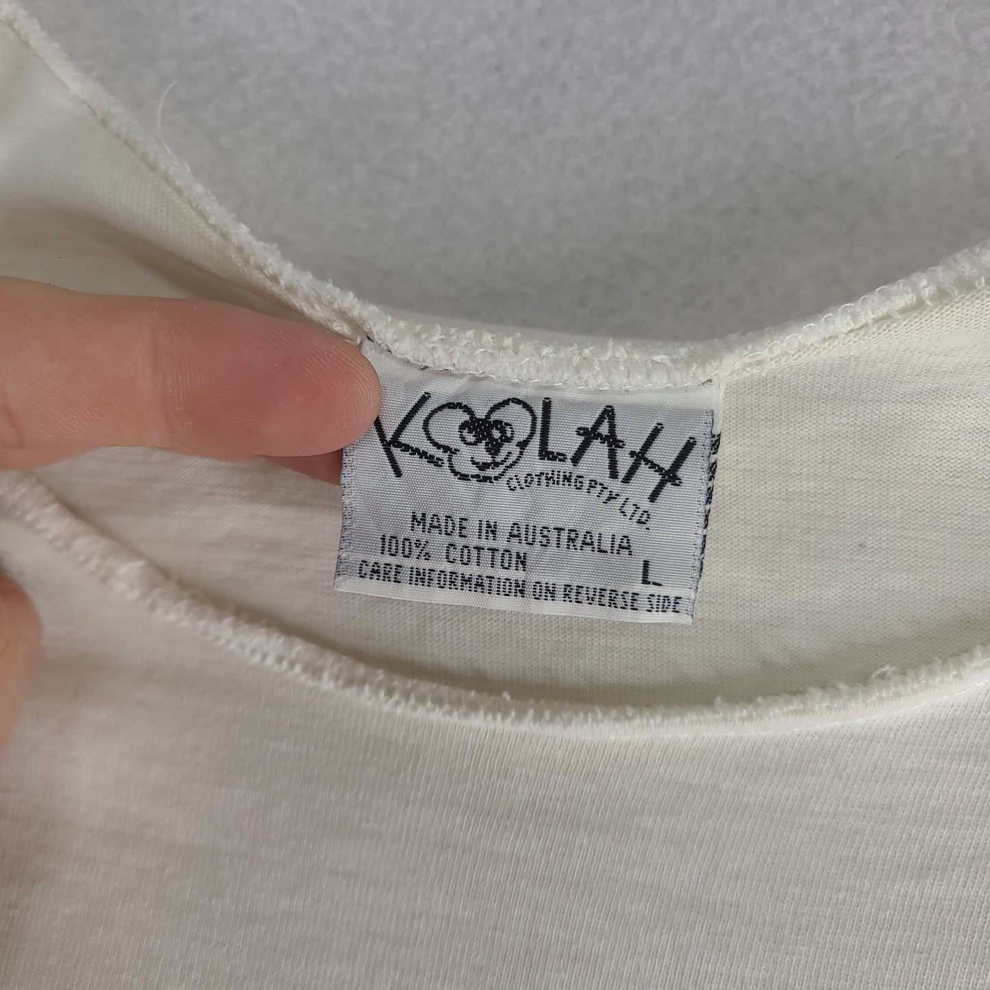 Vintage Aunty Raelene Shirt Aussie Band Australian Music Tee White Size L Koolah Tag