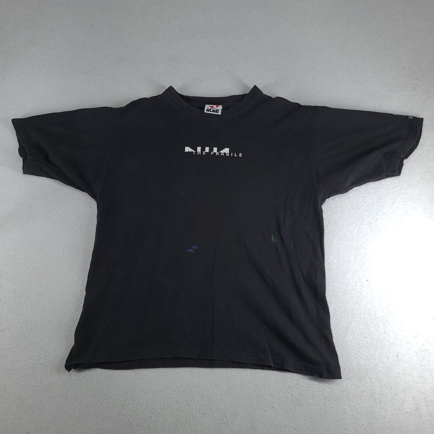 Vintage Nine Inch Nails Shirt Australian Tour The Fragile NIN Size M Black Faded Paint Marks