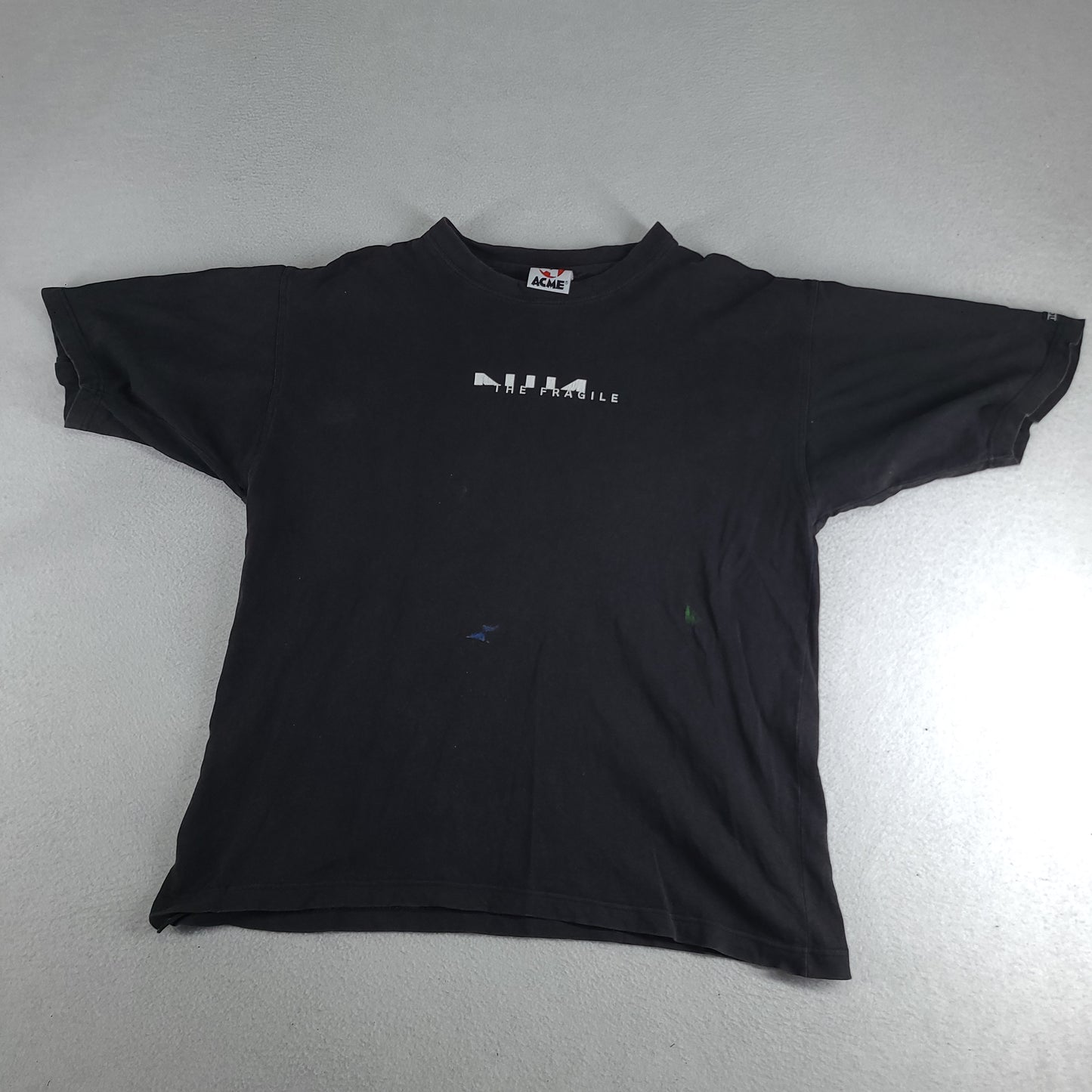 Vintage Nine Inch Nails Shirt Australian Tour The Fragile NIN Size M Black Faded Paint Marks