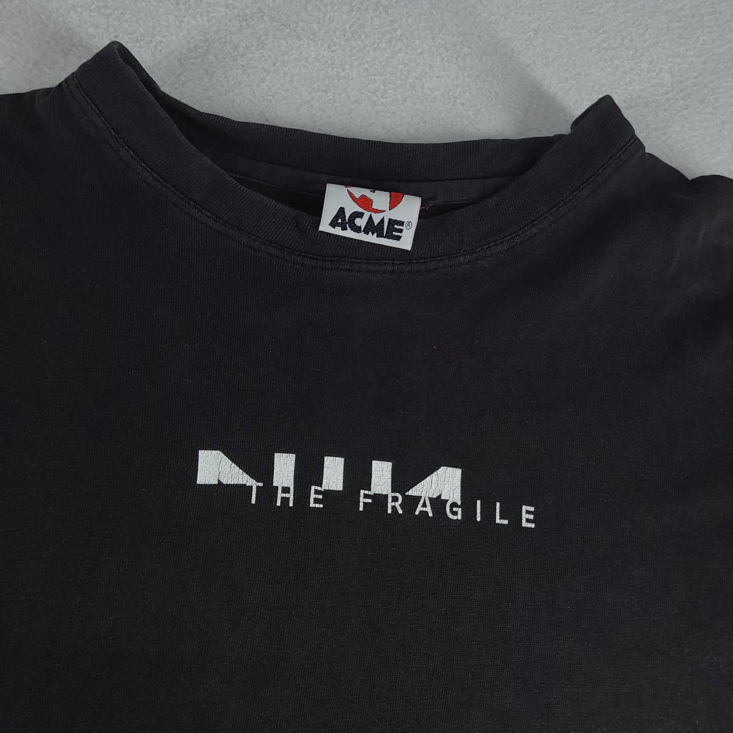 Vintage Nine Inch Nails Shirt Australian Tour The Fragile NIN Size M Black Faded Paint Marks