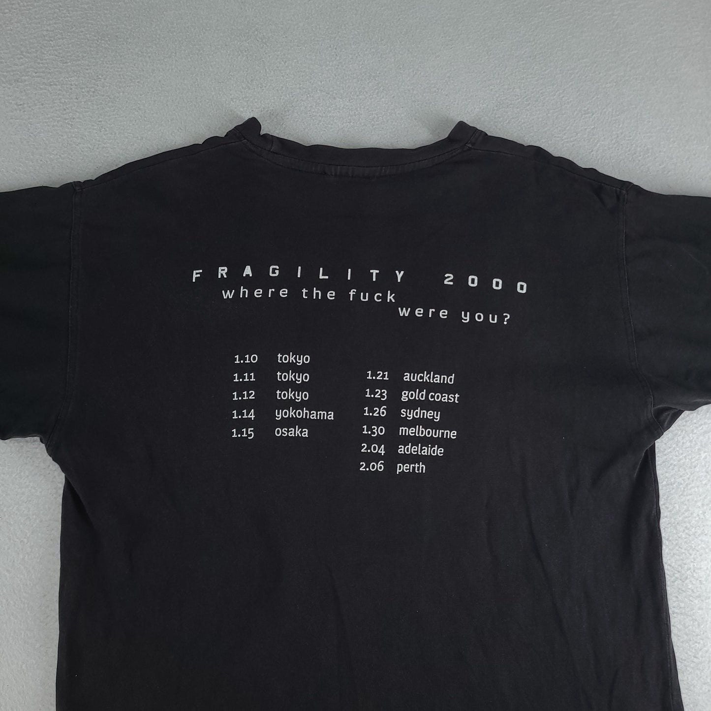 Vintage Nine Inch Nails Shirt Australian Tour The Fragile NIN Size M Black Faded Paint Marks