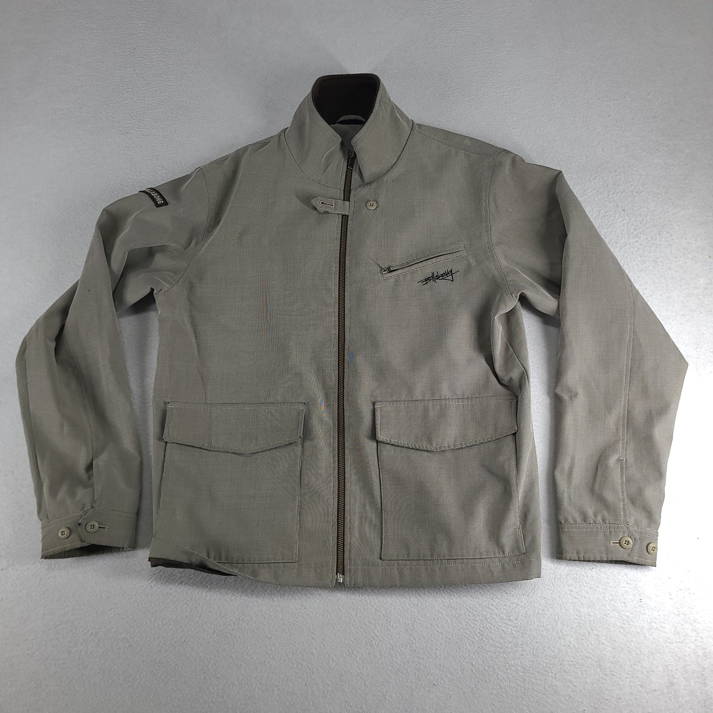 Billabong Jacket Grey Full Zip Pockets Y2K Size Medium Polyester Blend Adult