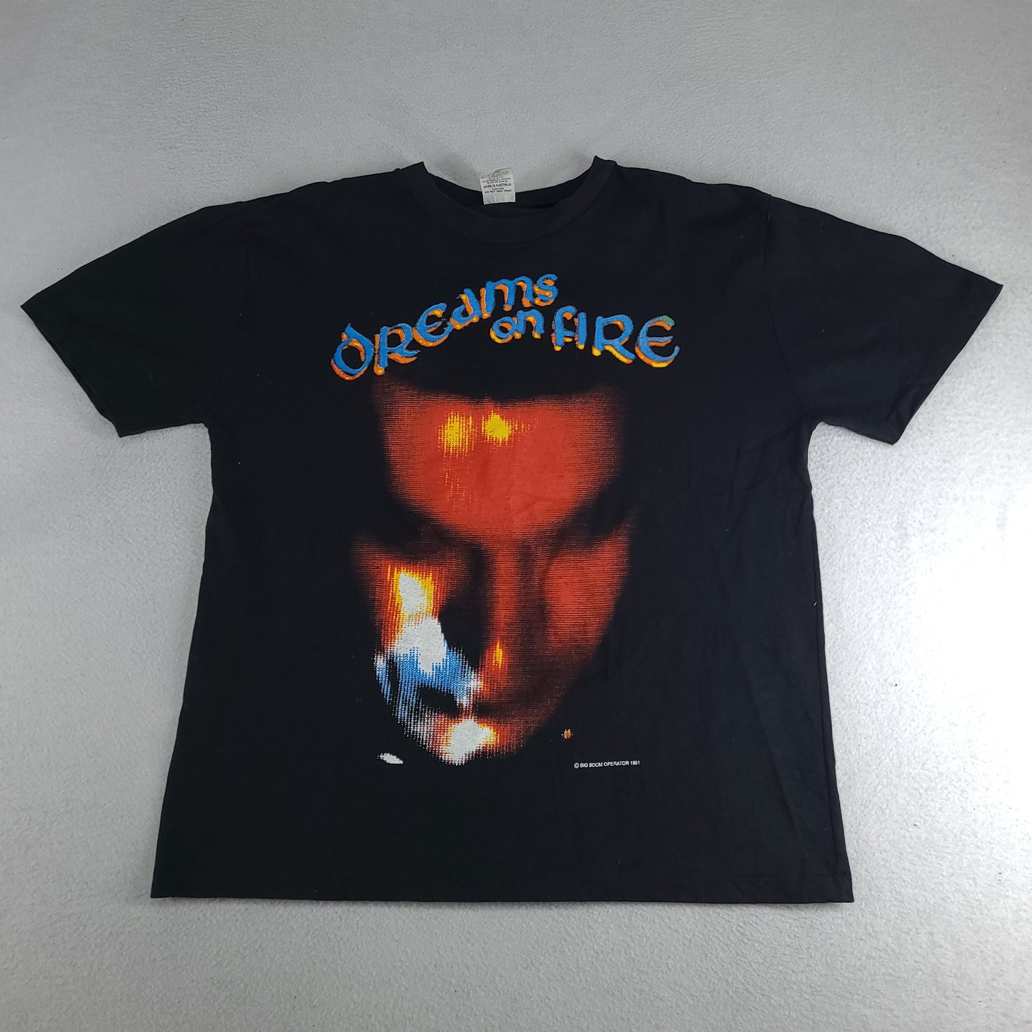 Vintage Boom Crash Opera Shirt Top Heavy Size Large Dreams on Fire Adult Black Tee