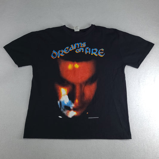 Vintage Boom Crash Opera Shirt Top Heavy Size Large Dreams on Fire Adult Black Tee