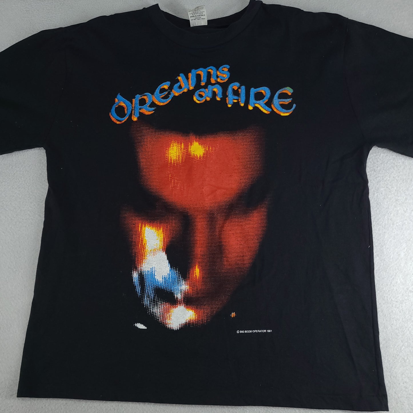 Vintage Boom Crash Opera Shirt Top Heavy Size Large Dreams on Fire Adult Black Tee