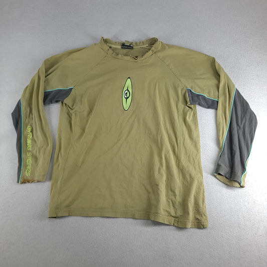 Vintage Byrning Spears Shirt Green Long Sleeve Thrashed Adult Mens Casual Size M Y2k Surf