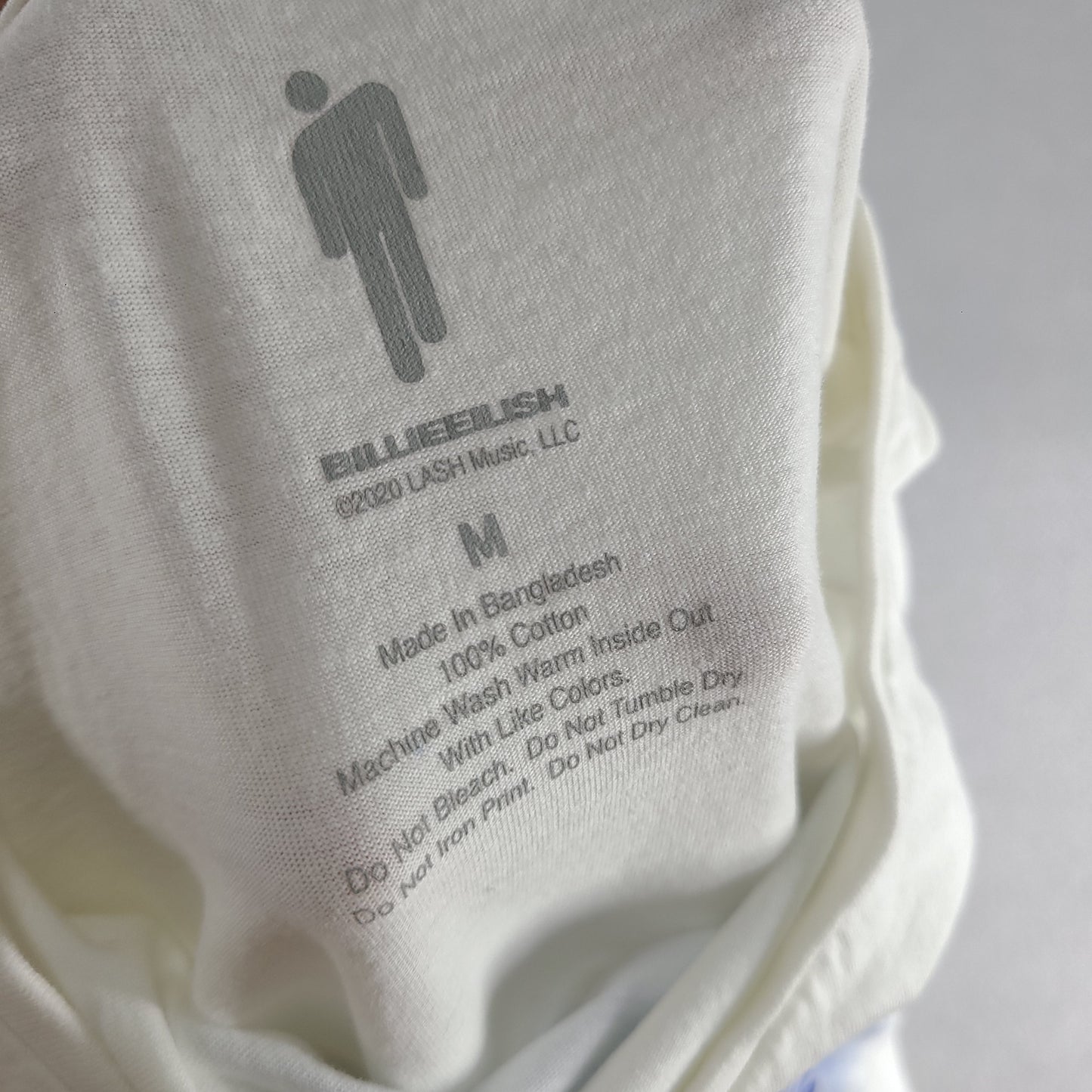 Billie Eilish Shirt White Short Sleeve Graphic Tee Womens Basic Size M Cotton Casual