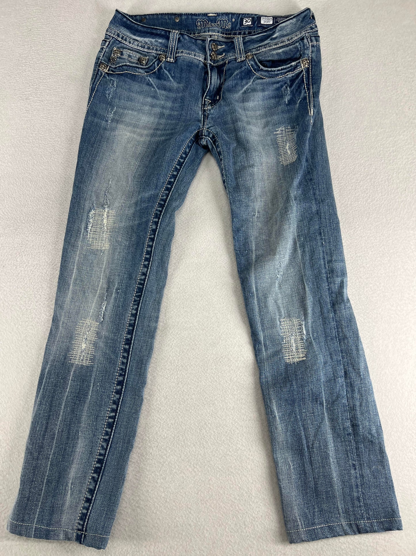Miss Me Jeans Adult Womens Y2K Bejewelled Skinny Size 30